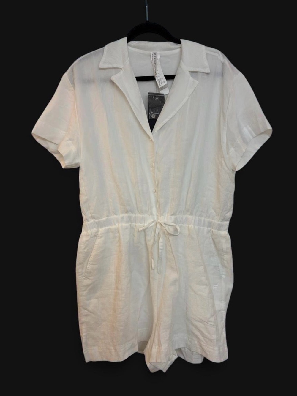 Fabletics Cotton Voile Short Sleeve Button-Front Romper